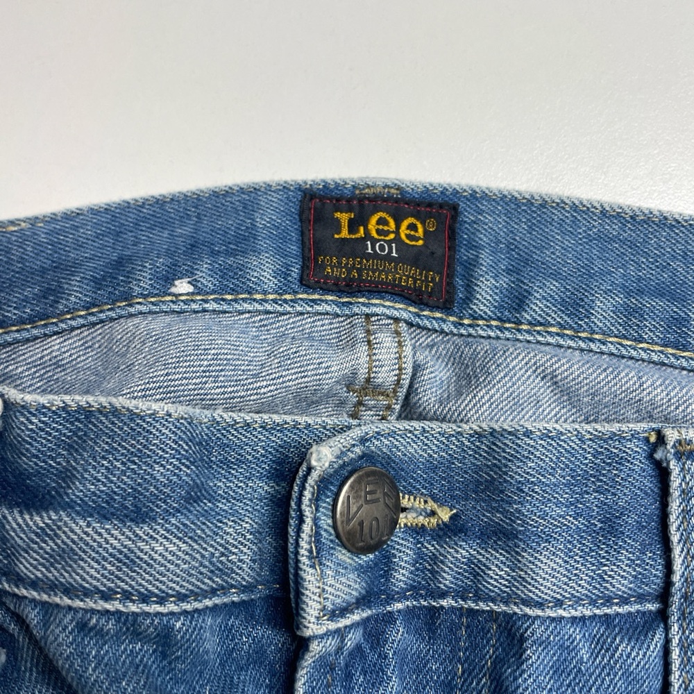 Lee 101 Rider Japanese Dry Selvedge Light Blue Denim Jeans 32X32 Made in Italy - Picture 9 of 15